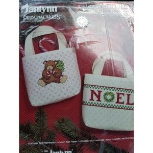 Seasonal Lil'Tote Janlynn Cross Stitch Kit Christmas Holiday Sealed Package 1989
